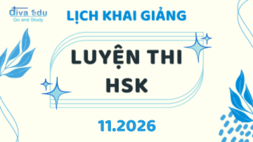 LỊCH KHAI GIẢNG CÁC LỚP LUYỆN THI HSK THÁNG 11/2026